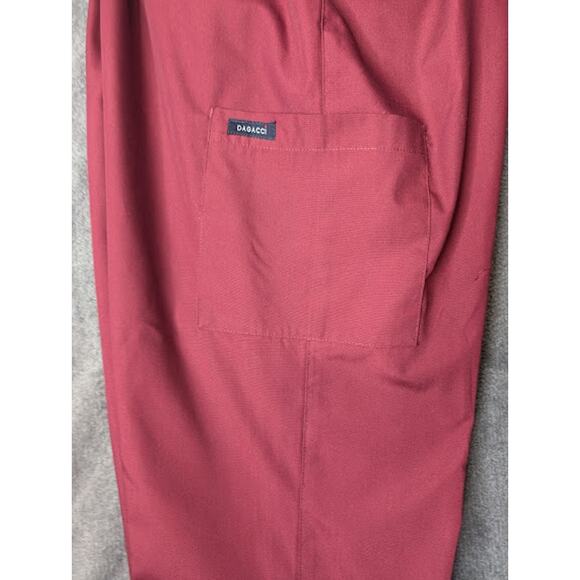 DAGACCI unisex cargo scrub pants XL Burgundy drawstring NWOT - Picture 2 of 8